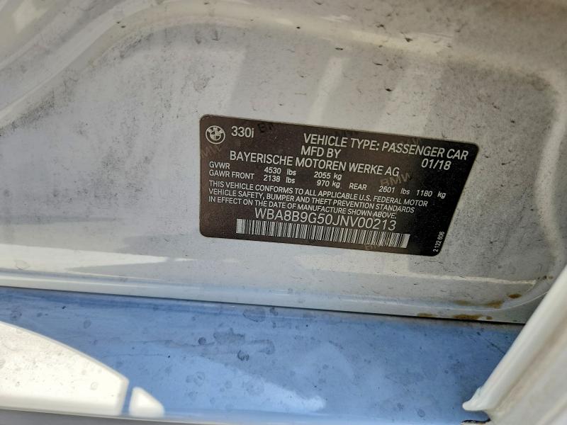 Aukcja sprzedaży 2018 Bmw 330, vin: WBA8B9G50JNV00213, numer aukcji: 62700156