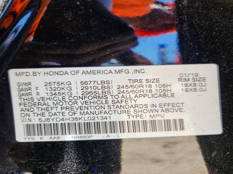 Aukcja sprzedaży 2019 Acura Mdx, vin: 5J8YD4H38KL021341, numer aukcji: 61153356