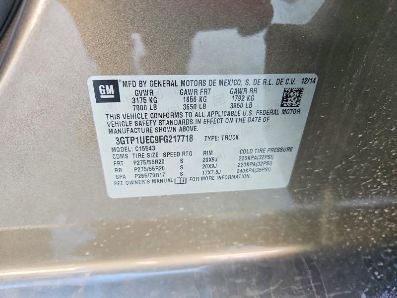 Продаж на аукціоні авто 2015 Gmc Sierra, vin: 3GTP1UEC9FG217718, номер лоту: 62074076