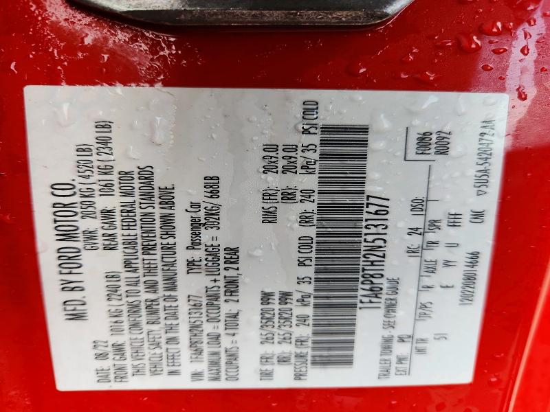 Продаж на аукціоні авто 2022 Ford Mustang, vin: 1FA6P8TH2N5131677, номер лоту: 61760356