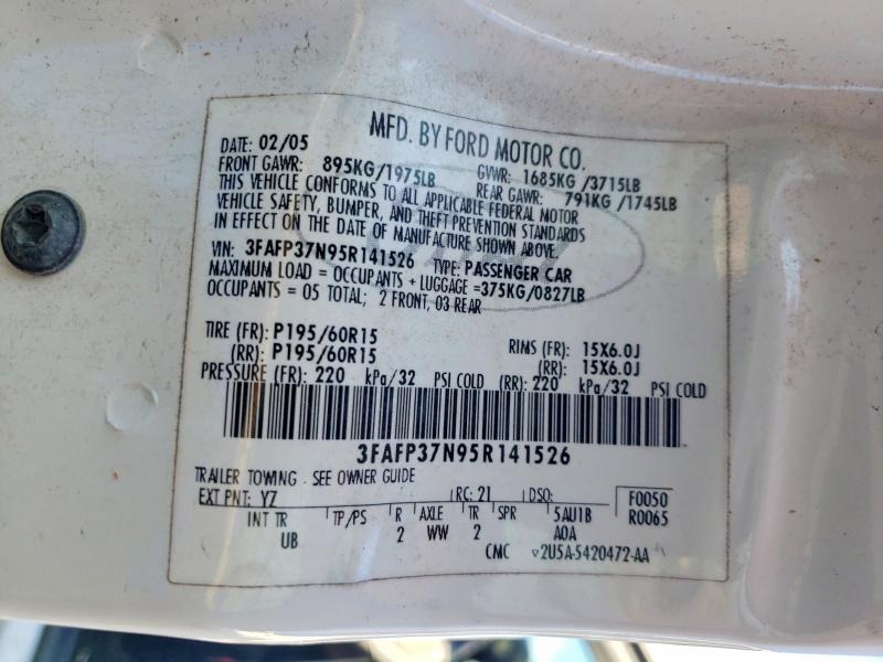 Продажа на аукционе авто 2005 Ford Focus, vin: 3FAFP37N95R141526, номер лота: 61105416