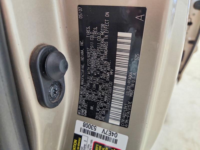 Aukcja sprzedaży 2007 Toyota Sienna, vin: 5TDZK22CX7S069130, numer aukcji: 59828976