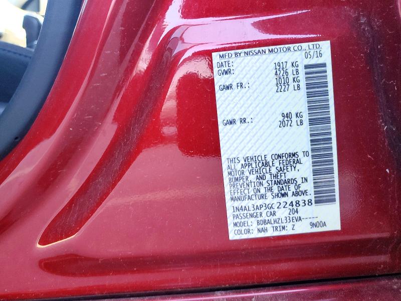 Продажа на аукционе авто 2016 Nissan Altima, vin: 1N4AL3AP3GC224838, номер лота: 61166546
