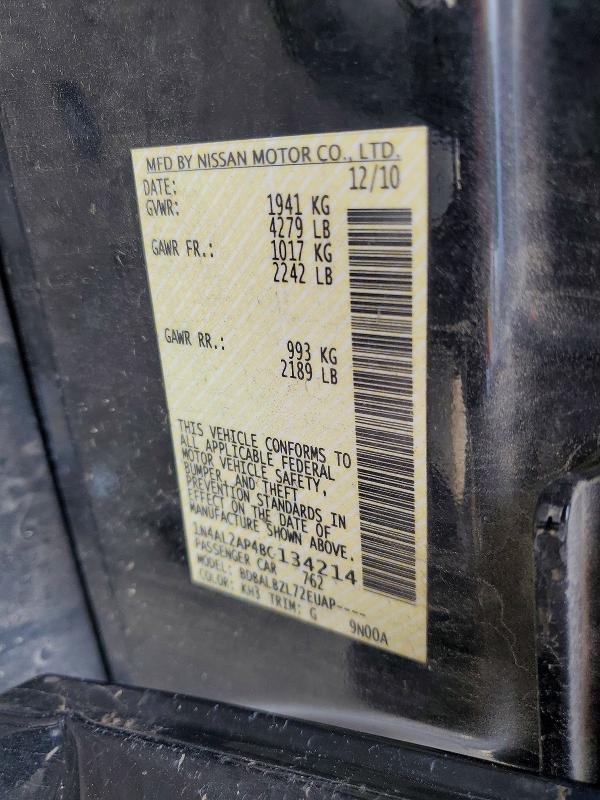 Продаж на аукціоні авто 2011 Nissan Altima, vin: 1N4AL2AP4BC134214, номер лоту: 59627586