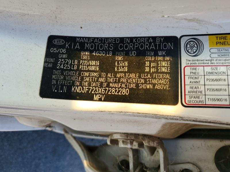 61334996 :رقم المزاد ، KNDJF723X67282280 vin ، 2006 Kia Sportage مزاد بيع
