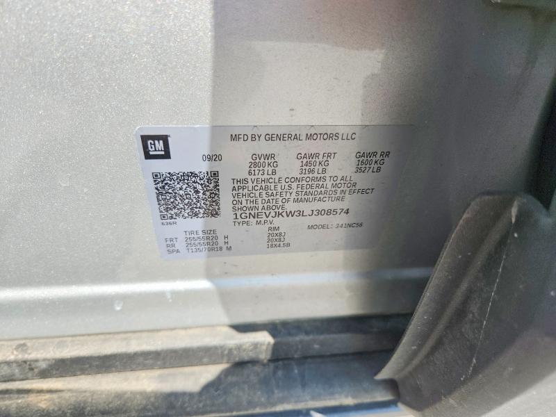 61846336 :رقم المزاد ، 1GNEVJKW3LJ308574 vin ، 2020 Chevrolet Traverse مزاد بيع