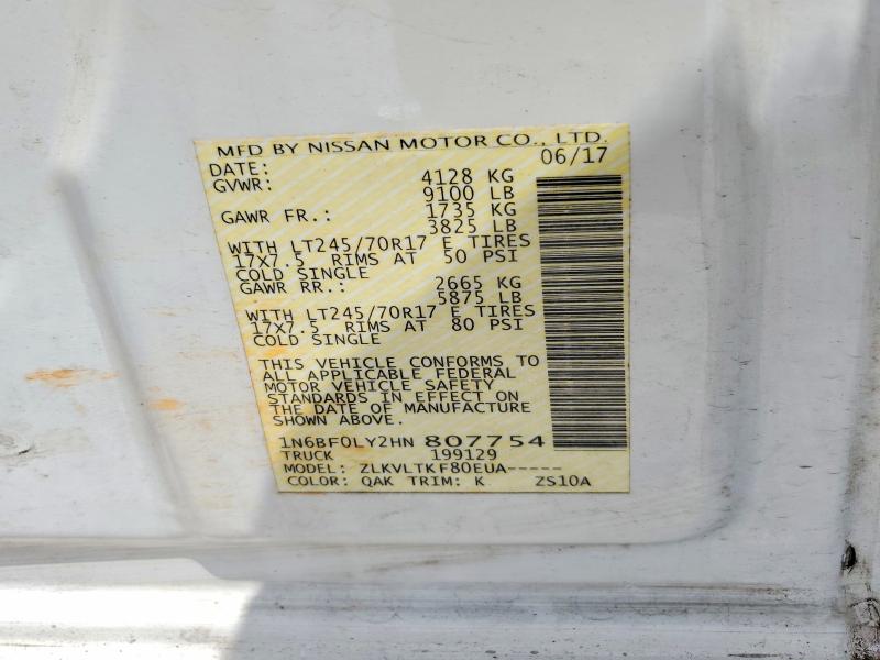 Продаж на аукціоні авто 2017 Nissan Nv, vin: 1N6BF0LY2HN807754, номер лоту: 58929996