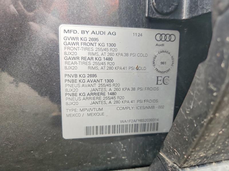 Продажа на аукционе авто 2025 Audi Q5 E, vin: WA1F2AFY6S2039314, номер лота: 62233406