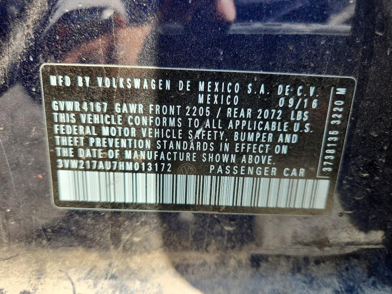 Aukcja sprzedaży 2017 Volkswagen Golf, vin: 3VW217AU7HM013172, numer aukcji: 60499586