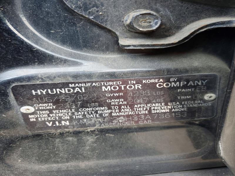 61346526 :رقم المزاد ، KMHWF25H33A736153 vin ، 2003 Hyundai Sonata مزاد بيع