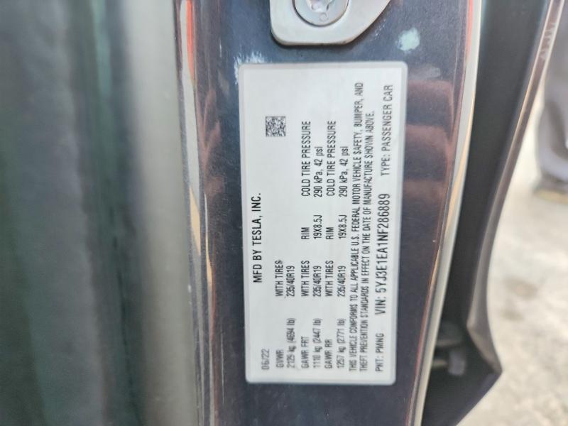 Aukcja sprzedaży 2022 Tesla Model 3, vin: 5YJ3E1EA1NF286889, numer aukcji: 62881086