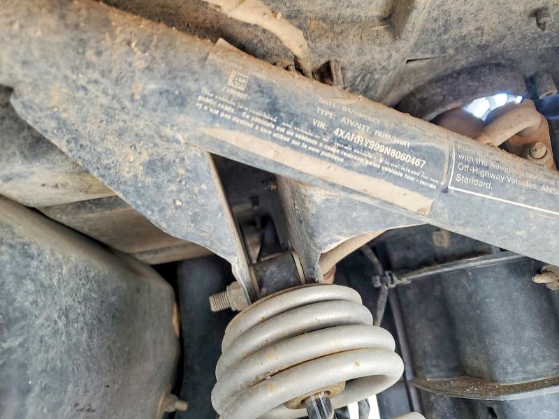 2022 Polaris Ranger მანქანა იყიდება აუქციონზე, vin: 4XARRY999N8060467, აუქციონის ნომერი: 61946286