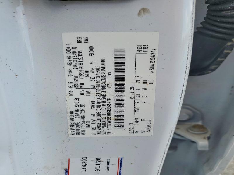 Aukcja sprzedaży 2019 Ford F250, vin: 1FT7W2BT0KEE65478, numer aukcji: 60596376