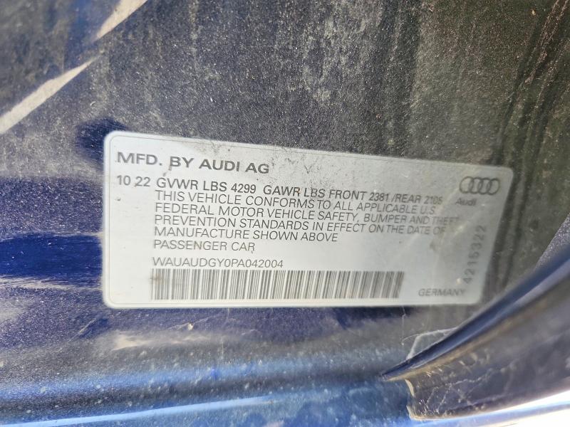 Продаж на аукціоні авто 2023 Audi A3, vin: WAUAUDGY0PA042004, номер лоту: 62288036