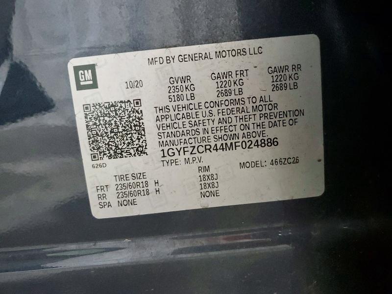 Aukcja sprzedaży 2021 Cadillac Xt4, vin: 1GYFZCR44MF024886, numer aukcji: 60180526