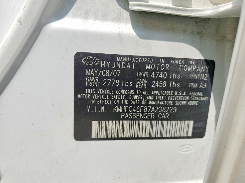 Продажа на аукционе авто 2007 Hyundai Azera, vin: KMHFC46F87A238229, номер лота: 62094096