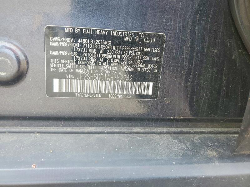 Продажа на аукционе авто 2010 Subaru Forester, vin: JF2SH6DC1AH782242, номер лота: 60875886