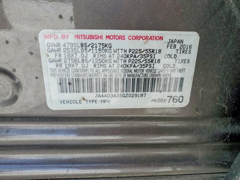 Aukcja sprzedaży 2016 Mitsubishi Outlander, vin: JA4AD3A35GZ029187, numer aukcji: 62094116