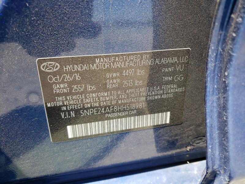 Aukcja sprzedaży 2017 Hyundai Sonata, vin: 5NPE24AF8HH518981, numer aukcji: 63361586