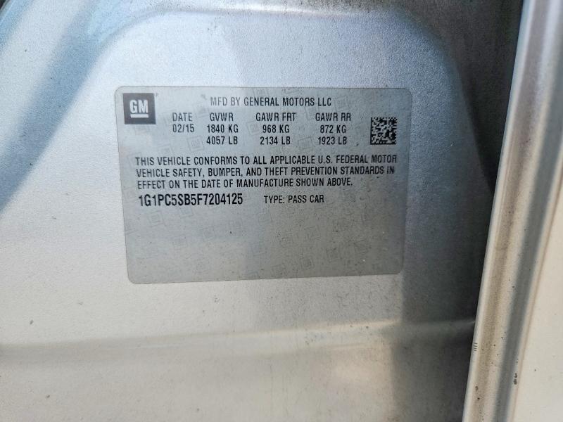 Продаж на аукціоні авто 2015 Chevrolet Cruze, vin: 1G1PC5SB5F7204125, номер лоту: 61866446
