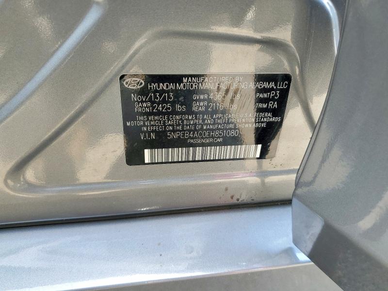 85460045 :رقم المزاد ، 5NPEB4AC0EH851080 vin ، 2014 Hyundai Sonata مزاد بيع