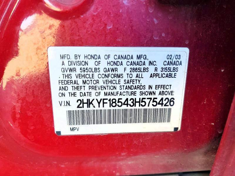 Продаж на аукціоні авто 2003 Honda Pilot, vin: 2HKYF18543H575426, номер лоту: 85451845