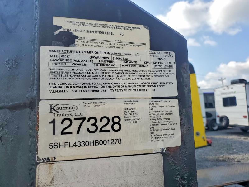 Aukcja sprzedaży 2017 Kaufman Trailer, vin: 5SHFL4330HB001278, numer aukcji: 59852786