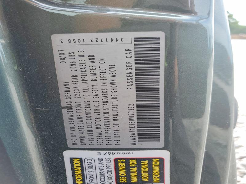 59333636 :رقم المزاد ، WVWBA71K98W077392 vin ، 2008 Volkswagen Rabbit مزاد بيع