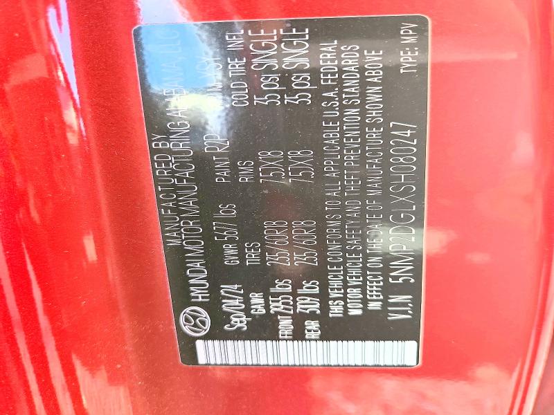 Aukcja sprzedaży 2025 Hyundai Santa Fe, vin: 5NMP2DGLXSH080247, numer aukcji: 60579766