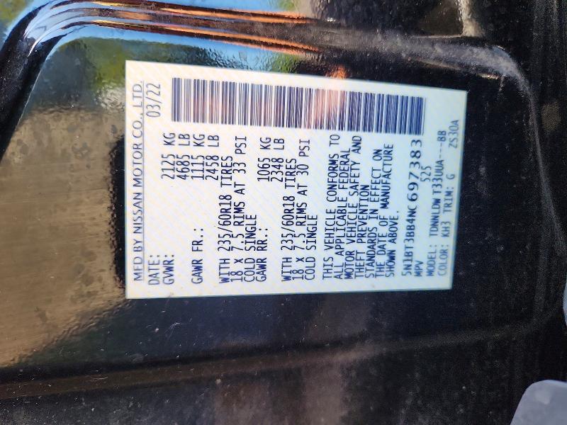 Aukcja sprzedaży 2022 Nissan Rogue, vin: 5N1BT3BB4NC697383, numer aukcji: 63346186