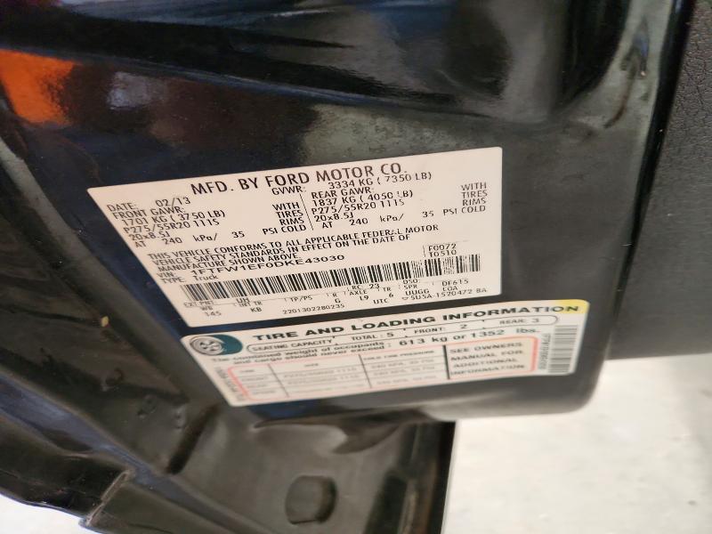 2013 Ford F150 მანქანა იყიდება აუქციონზე, vin: 1FTFW1EF0DKE43030, აუქციონის ნომერი: 61819666