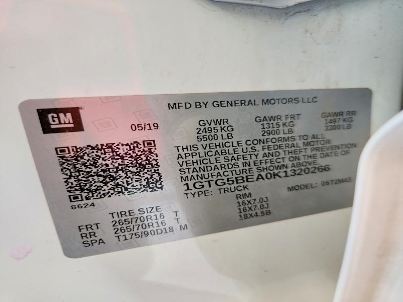 Aukcja sprzedaży 2019 Gmc Canyon, vin: 1GTG5BEA0K1320266, numer aukcji: 59323966