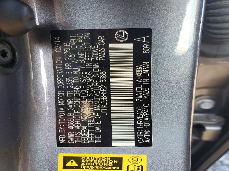 Продажа на аукционе авто 2014 Lexus Ct, vin: JTHKD5BH6E2183881, номер лота: 59996956