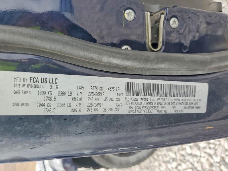 2016 Jeep Patriot მანქანა იყიდება აუქციონზე, vin: 1C4NJRFBXGD658931, აუქციონის ნომერი: 60831486