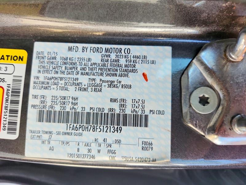 Продаж на аукціоні авто 2015 Ford Fusion, vin: 1FA6P0H78F5121349, номер лоту: 63136436
