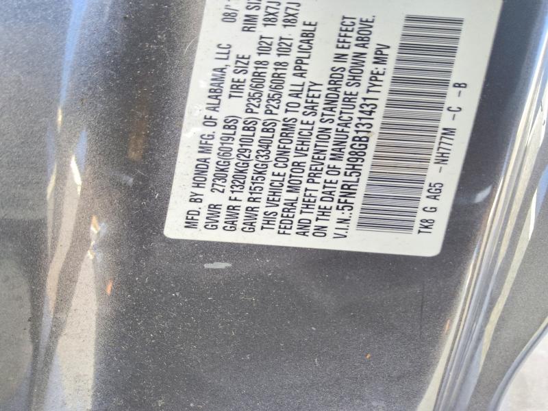 2016 Honda Odyssey მანქანა იყიდება აუქციონზე, vin: 5FNRL5H98GB131431, აუქციონის ნომერი: 61938766