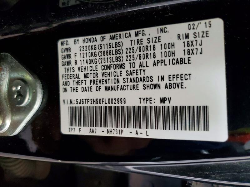Aukcja sprzedaży 2015 Honda Crosstour, vin: 5J6TF2H50FL002999, numer aukcji: 61118146