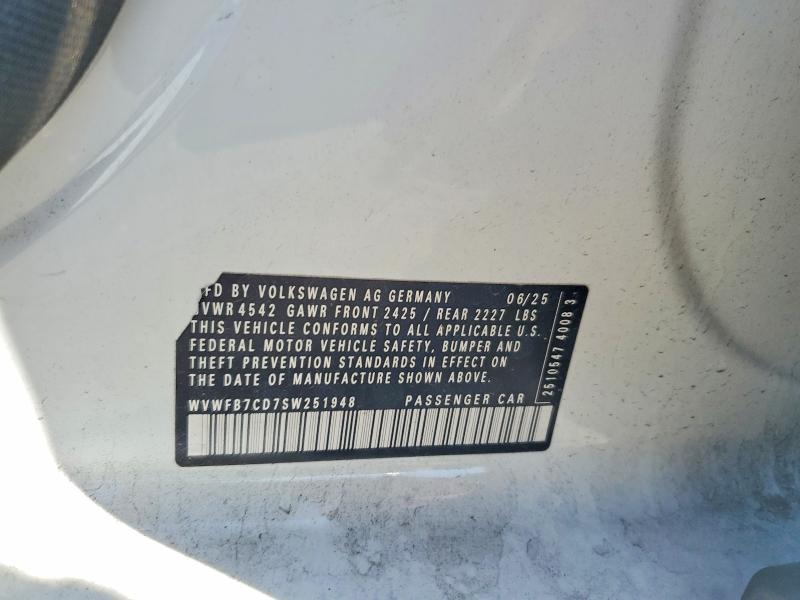 Продаж на аукціоні авто 2025 Volkswagen Golf R, vin: WVWFB7CD7SW251948, номер лоту: 62114476