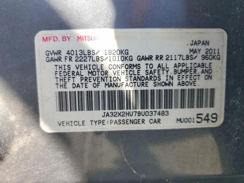 2011 Mitsubishi Lancer მანქანა იყიდება აუქციონზე, vin: JA32X2HU7BU037483, აუქციონის ნომერი: 62052426