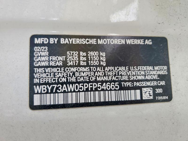 61039476 :رقم المزاد ، WBY73AW05PFP54665 vin ، 2023 Bmw I4 مزاد بيع