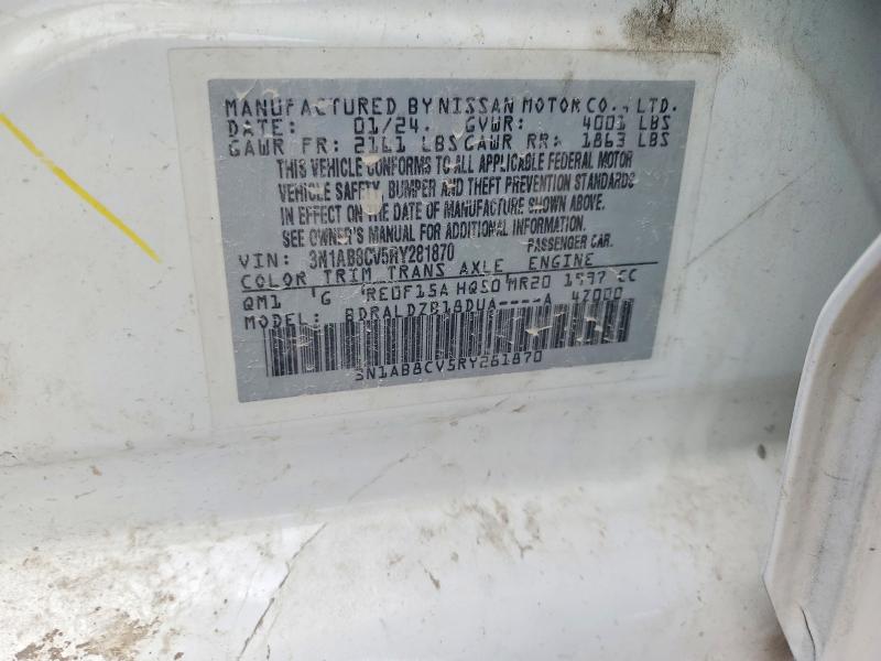 2024 Nissan Sentra მანქანა იყიდება აუქციონზე, vin: 3N1AB8CV5RY281870, აუქციონის ნომერი: 62509116