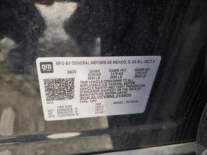 2022 Gmc Terrain მანქანა იყიდება აუქციონზე, vin: 3GKALVEV8NL214505, აუქციონის ნომერი: 61864276