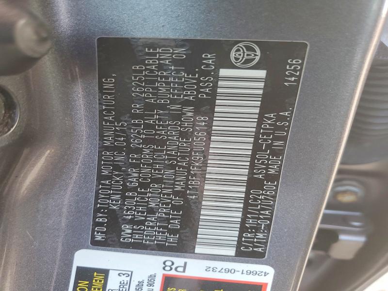 Продажа на аукционе авто 2015 Toyota Camry, vin: 4T1BF1FK9FU056148, номер лота: 62319176