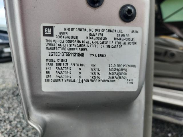2005 Gmc New Sierra მანქანა იყიდება აუქციონზე, vin: 2GTEC13T551131848, აუქციონის ნომერი: 61029386