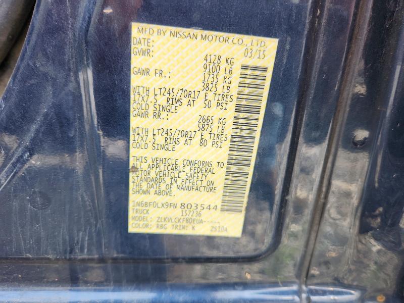 59186376 :رقم المزاد ، 1N6BF0LX9FN803544 vin ، 2015 Nissan Nv مزاد بيع