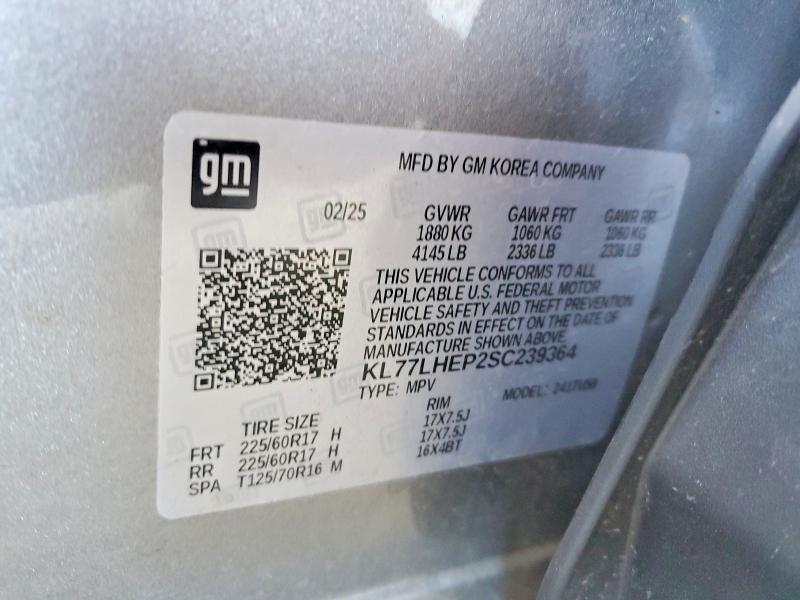 Продаж на аукціоні авто 2025 Chevrolet Trax, vin: KL77LHEP2SC239364, номер лоту: 60637496