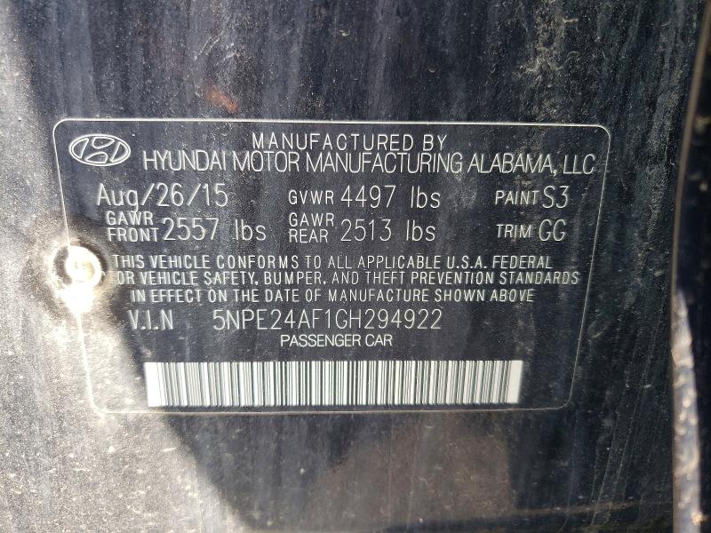 Aukcja sprzedaży 2016 Hyundai Sonata, vin: 5NPE24AF1GH294922, numer aukcji: 62951146