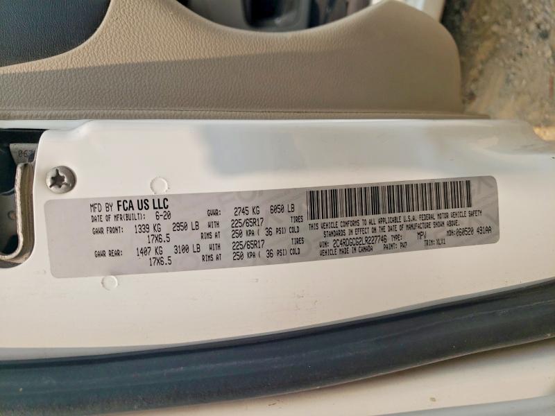 2020 Dodge Grand Caravan მანქანა იყიდება აუქციონზე, vin: 2C4RDGCG2LR227746, აუქციონის ნომერი: 61512716
