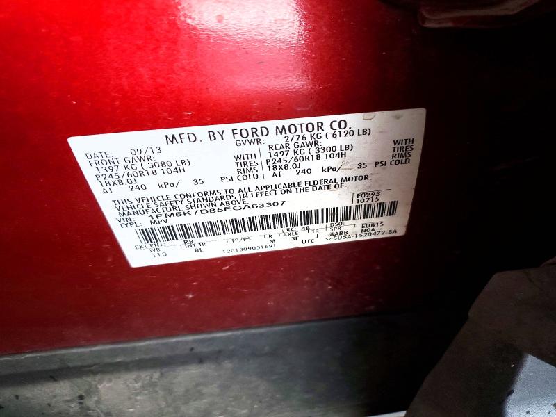 Продаж на аукціоні авто 2014 Ford Explorer, vin: 1FM5K7D85EGA63307, номер лоту: 61492976