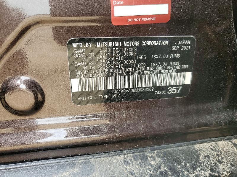 2021 Mitsubishi Outlander Sport მანქანა იყიდება აუქციონზე, vin: JA4APVAU6MU036282, აუქციონის ნომერი: 60584756
